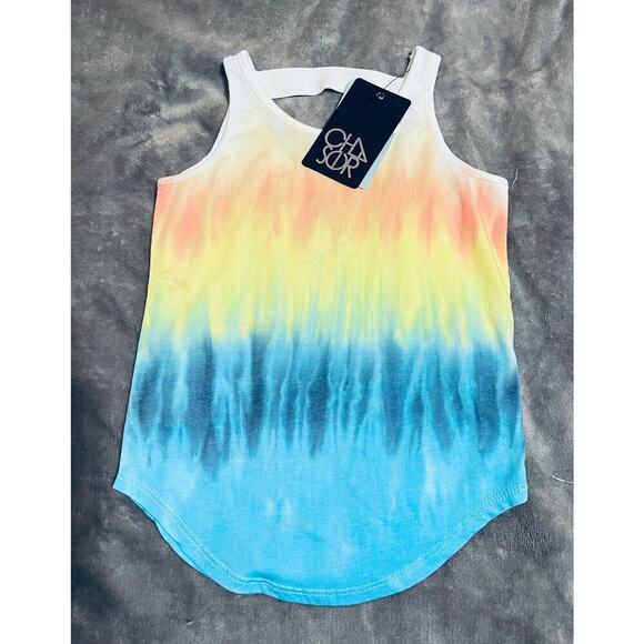 NWT Chaser Girl Kid Tank Top Tye Die Hippie Edgy Back Strap Colorful Lightweight - Picture 1 of 5